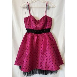 HAILEY‎ LOGAN Adrianna Papell Womens 5/6 Pink Spaghetti Strap Mini Dress Prom